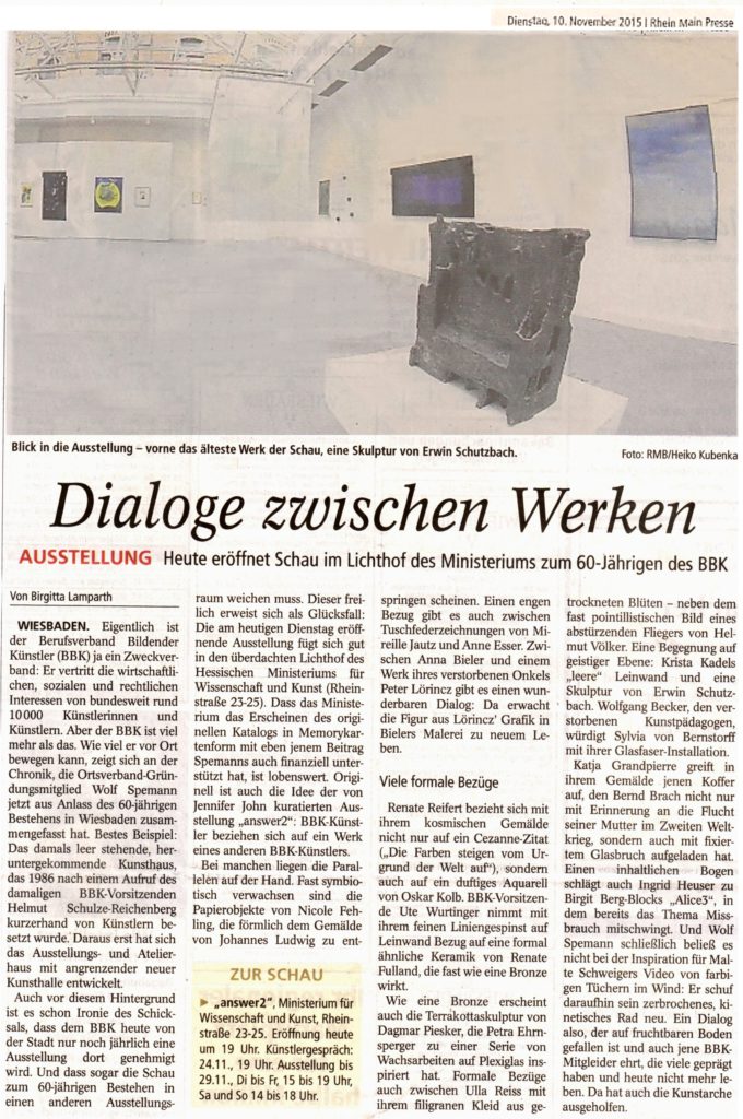 Wiesbadener Kurier/ Tagblatt, November 2015