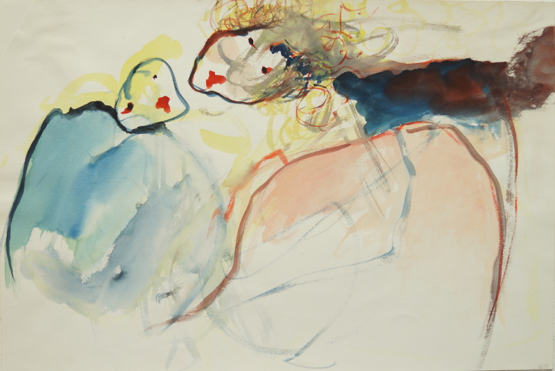 The meeting 1995, watercolor on paper, 40x60 cm