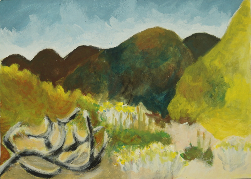 Landschaft 1993, Aquarell auf Papier, 35x48 cm 