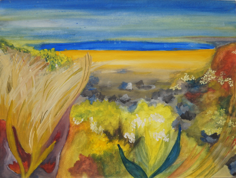 Praia 1990, aguarela sobre papel, 36x48 cm