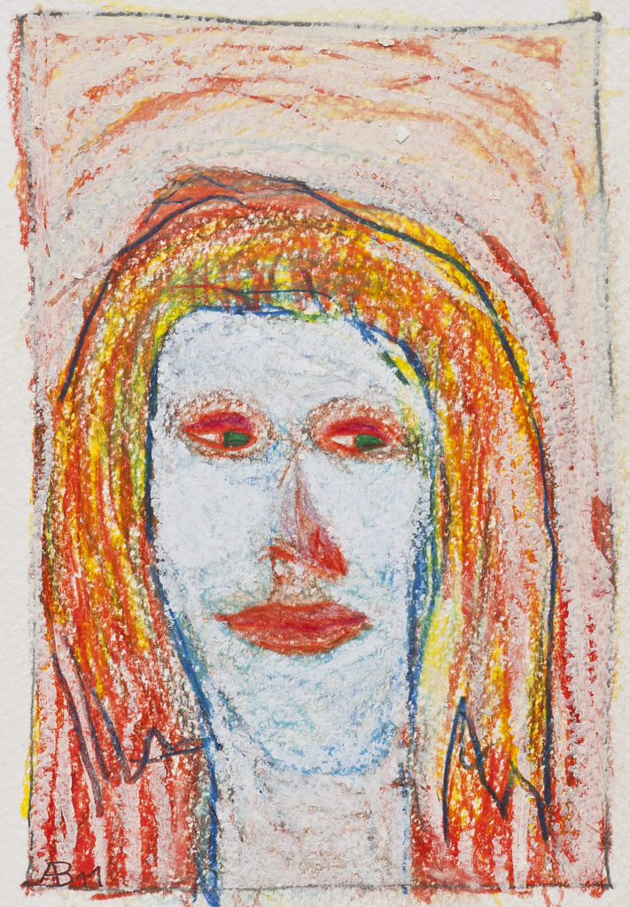  Portrait von einem jungen Mann 2011, Mischtechnik auf Papier 0.15 m x 0.10 m 
