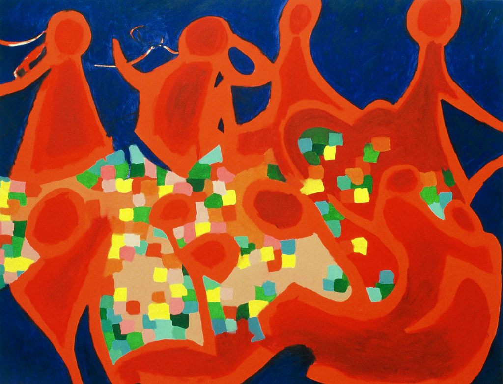  "Die Tanzenden" - 1999, Öl auf Leinwand (verkauft) 1.10 m x 1.40 m 