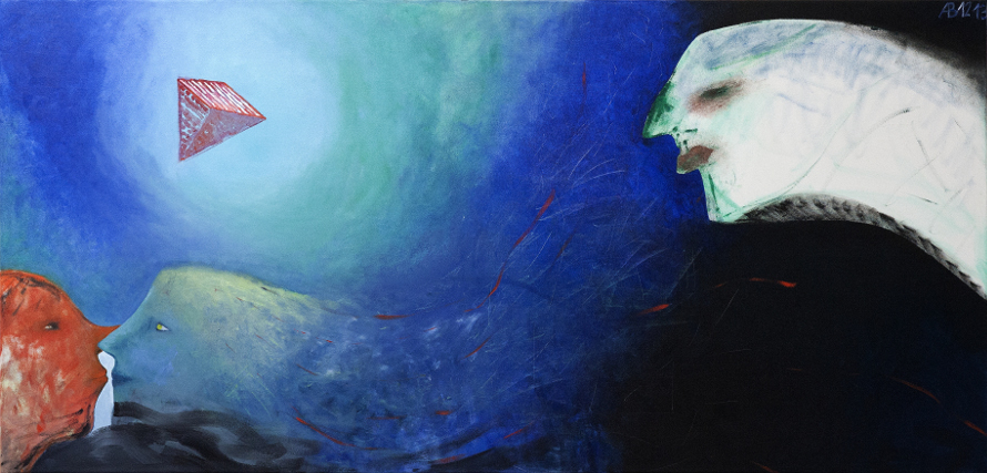  The temptation 2013, oil on canvas, 80x170 cm 