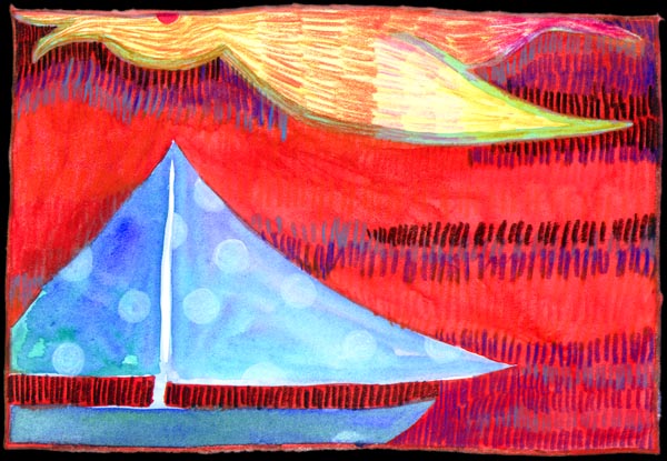 Water 2004, watercolor on paper, 10x15 cm