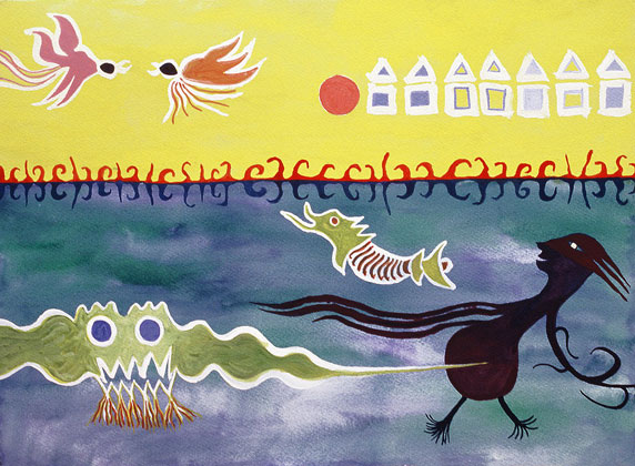      Beachlife  2004, watercolor on paper, 30x40 cm, (sold) 